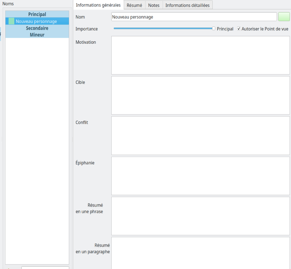 Copie écran Manuskript